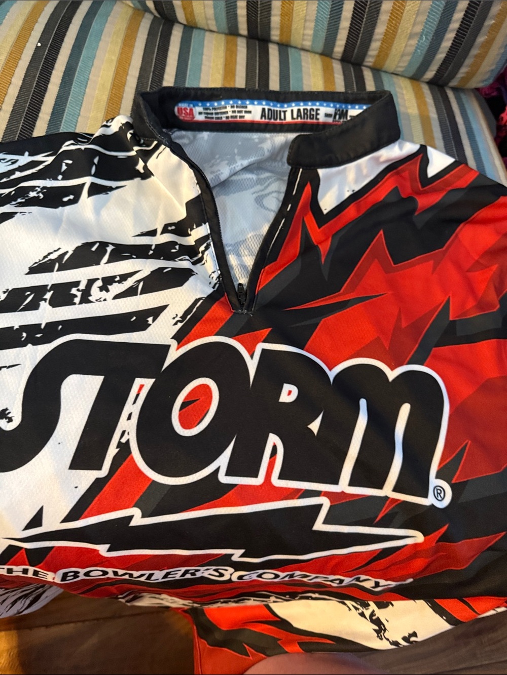 Storm Men’s Red, Black & White Bowling Jersey